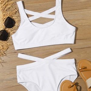 SHEIN Criss Cross High Waisted Bikini Swimsuit